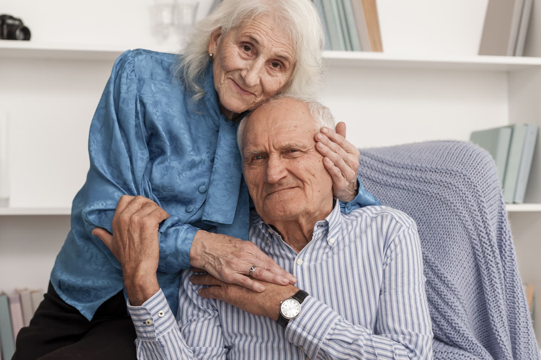 Two loving elderly people